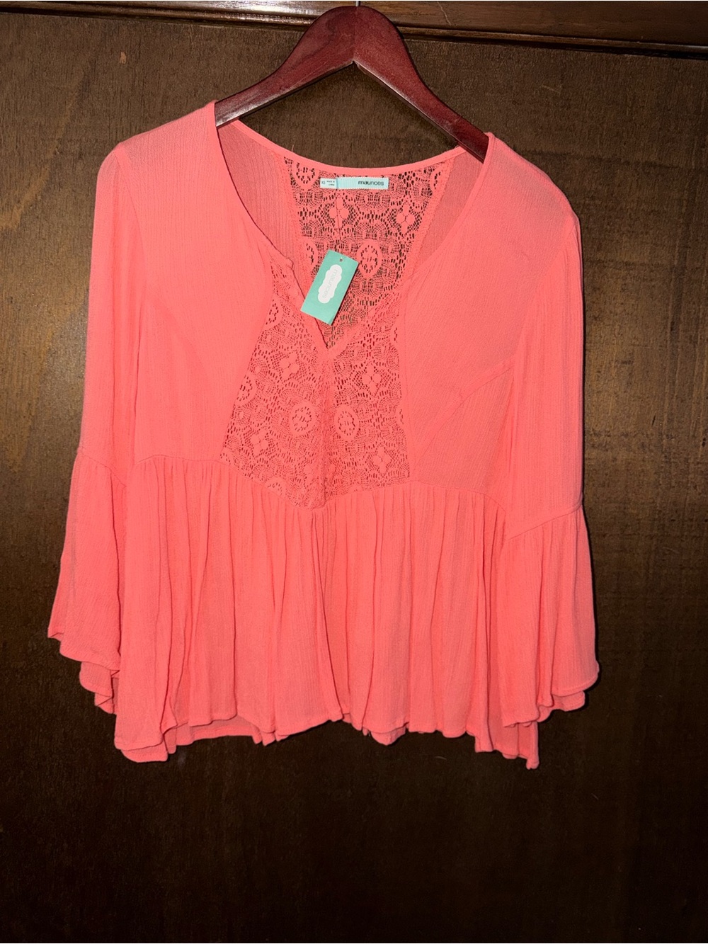 Maurice’s XS newneith tags peplum pink Lacey top